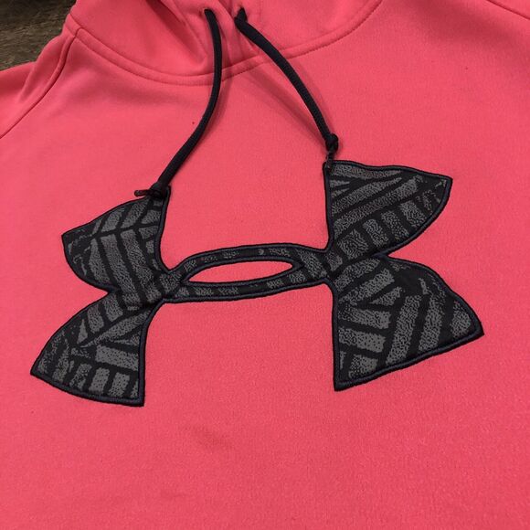 Under Armour Hoodie Womens S Pink Fitted Coldgear Logo Breast Cancer Awareness - Picture 4 of 12